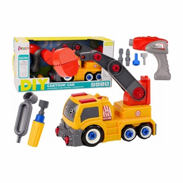 LeanToys Nákladní vůz s jeřábem Kreslený k demontáži DIY ...