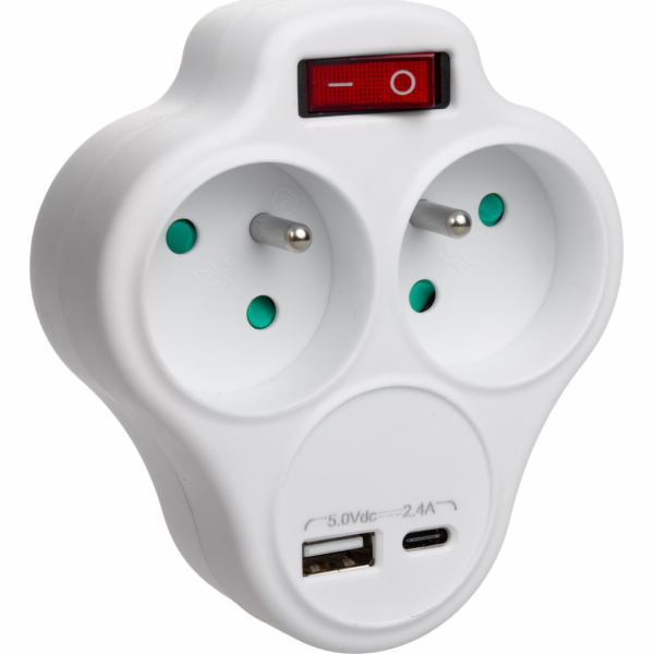 Maclean Napájecí zásuvka x2 USB MCE336 typ E