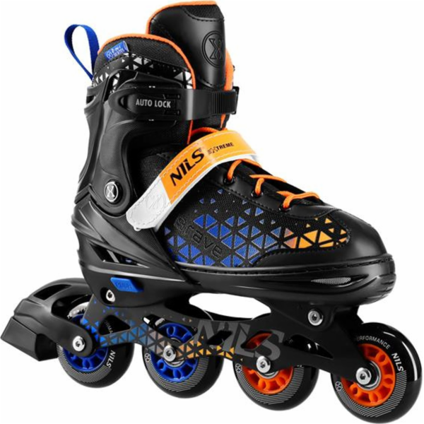 Kolečkové brusle Nils Extreme NH18190A 4v1 BRAVE BLUE-ORA...