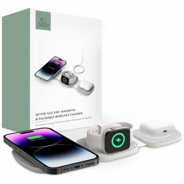 Tech-Protect Nabíječka Tech-Protect QI15W-A32 3v1 magneti...