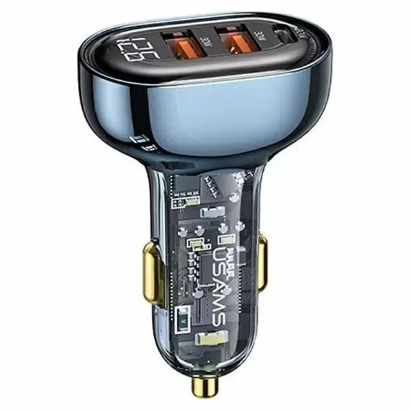 Usams Nabíječka Nabíječka do auta USAMS 2xUSB+1xUSB-C 80W...