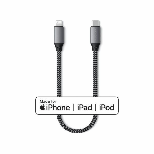 Satechi USB-C - Lightning kabel 0,25 m černo-stříbrný (ST...