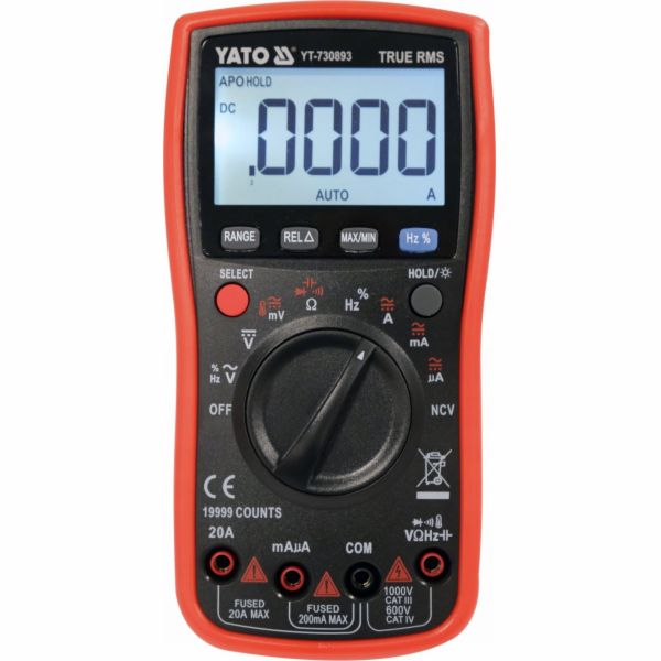Yato YT.TRUE RMS LCD digitální měřič 19999