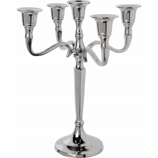 Atmosphera Svícen kovový stříbrný, 22 cm