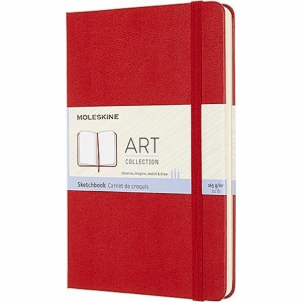 Moleskine skicák M 11,5x18cm 88K TW červený