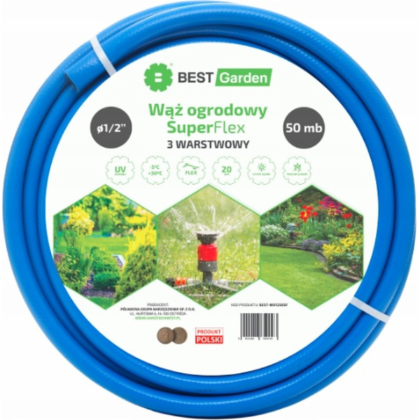 BEST GARDEN ZAHRADNÍ HADICE 1/2” 50 m SUPER FLEX BEST GARDEN