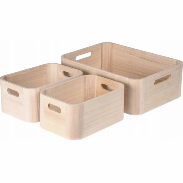 Home Styling Collection Dřevěné organizační krabice z kol...