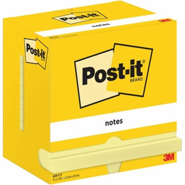 Post-it Post-It 654-CY, Čtvercový, Žlutý, Papír, PEFC, 76...