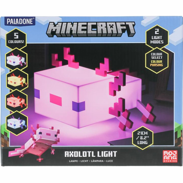 Paladone Vícebarevná lampa Minecraft Axolotl