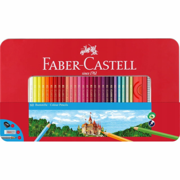 Faber-Castell Tužky Grip 60 barev v kovovém balení
