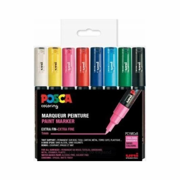 Posca Posca - PC1MC - Pero s extra tenkým hrotem, 8 ks / ...