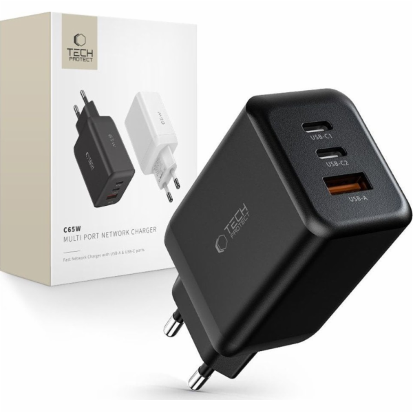 Tech-Protect Nabíječka TECH-PROTECT C65W 3PORTOVÁ SÍŤOVÁ ...