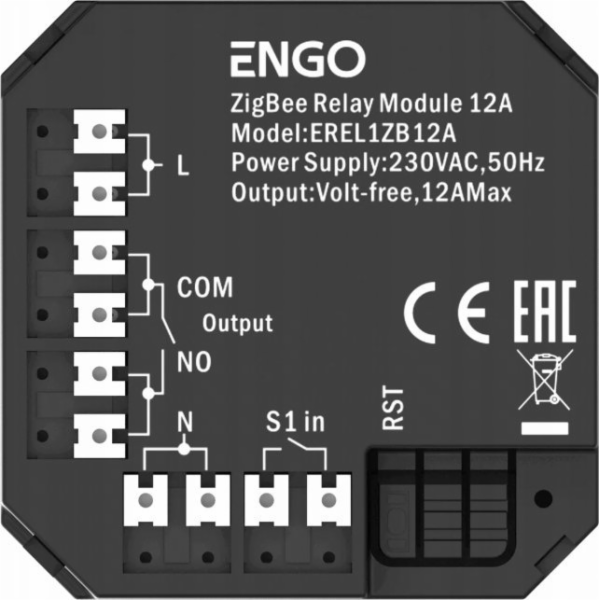 Engo Relé Engo ZigBee pro systém ENGO Smart, 1x12A, NO-CO...