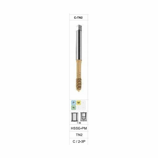 NoName TVÁŘENÍ M8 DIN-371C HSSE-PM WGN TÍM BEZ DRÁŽEK