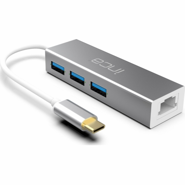 Inca USB HUB INCA adaptér ITPC-3T typu C > 3XUSB-A, 1xRJ4...