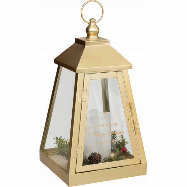 Atmosphera Kovová lucerna s LED svíčkou, 32 x 17 cm