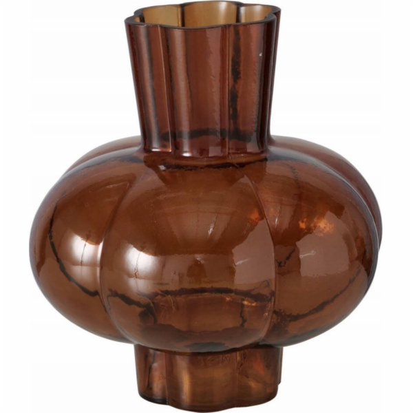 Boltze Skleněná váza Bulging, mahagon, 20 cm