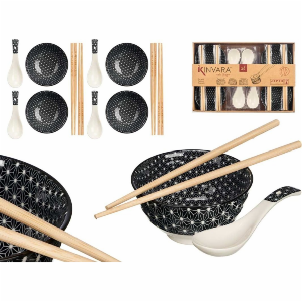 Kinvara Sada na sushi HAPPLO, miska, lžíce a hůlky x 4