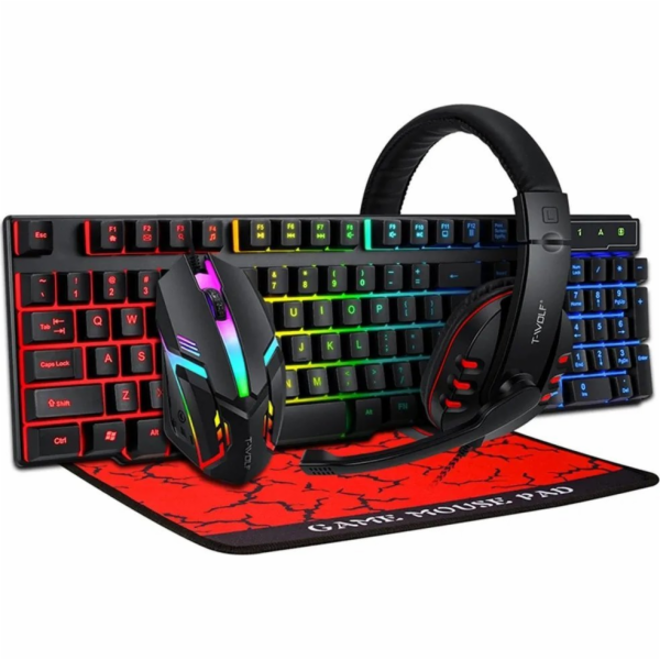 ExtraLink EXTRALINK HERNÍ SADA TF800 4V1 LED klávesnice K...