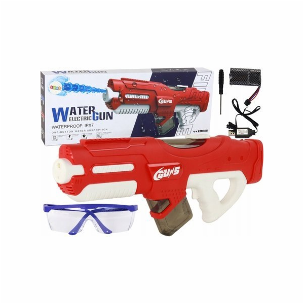 LeanToys Velká vodní pistole Červená 750ml Sklenice