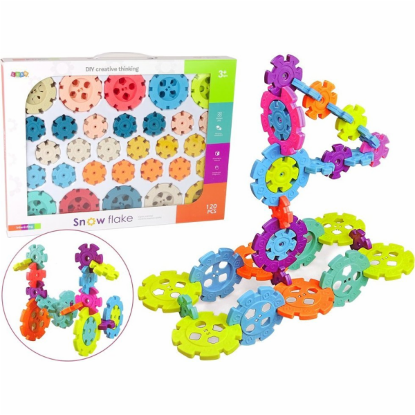 LeanToys Stavební kostky Snowflake 120 dílků LEAN Toys