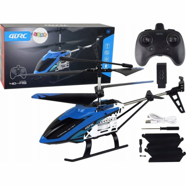 LeanToys hliníkový RC vrtulník 2.4G modrý, 15 minut letu
