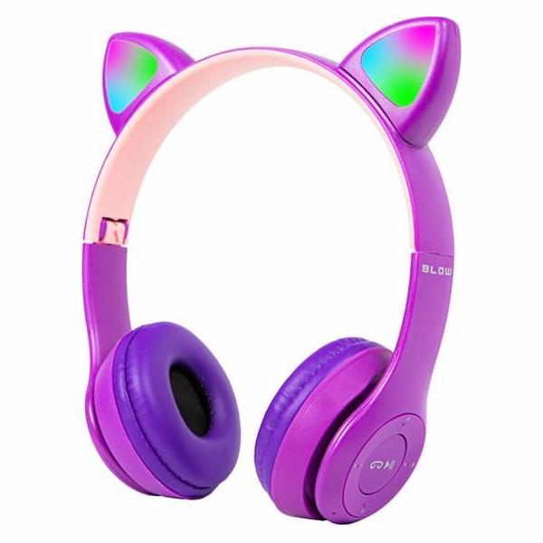BLOW Bezdrátová sluchátka Bluetooth 5.0 LED pro děti, fia...