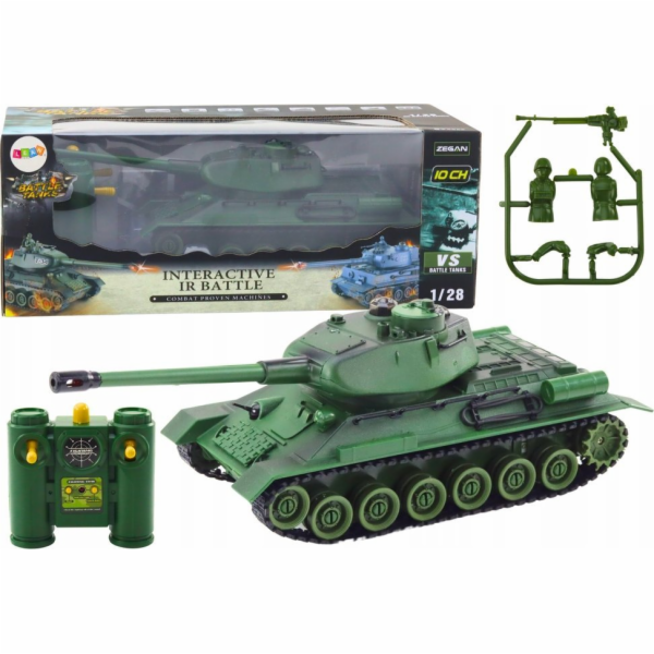 LeanToys Dálkově ovládaný vojenský tank RC 1:28 s otočnou...
