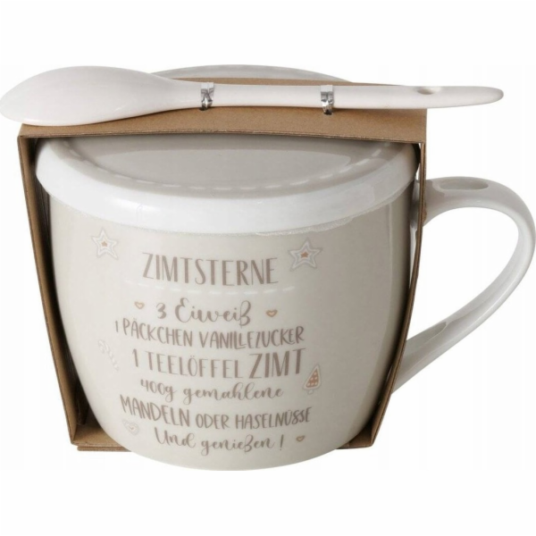 Boltze Porcelánový hrnek s víčkem a lžičkou, PEKAŘSKÝ, 60...