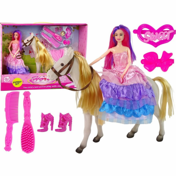 LeanToys Panenka princezna s bílými figurkami poníků Přís...