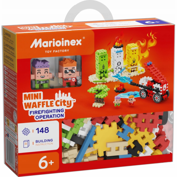 Marioinex mini kostky Waffle - Akce hasičů 148 dílků
