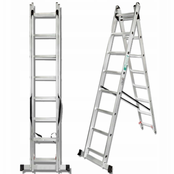 Kombinovaný žebřík Forcekraft 2x9 stupňů