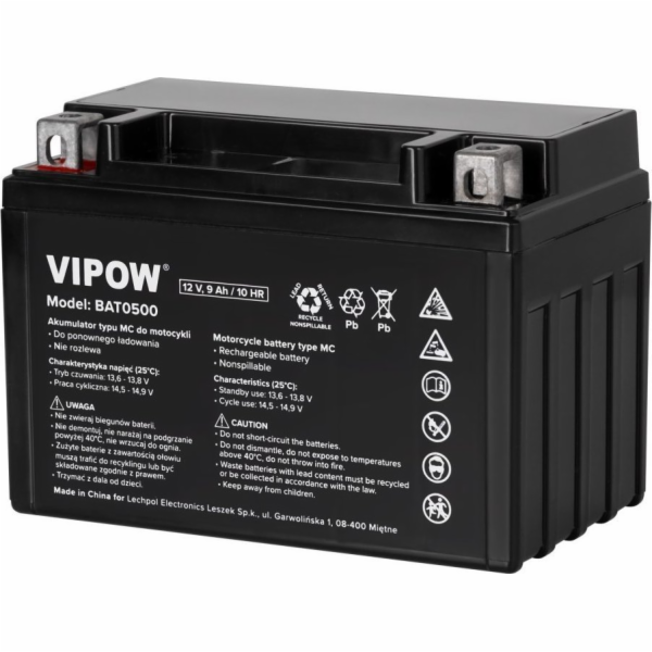 Vipow ML VIPOW motocyklová baterie typu MC 12V 9Ah