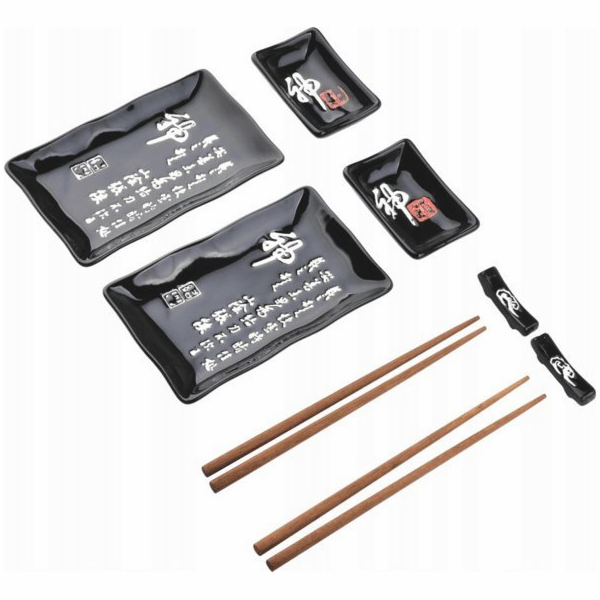 Mondex Sushi sada Calligraphy černá, 8 kusů - Mondex