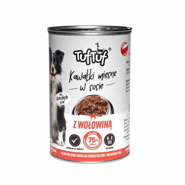 TufTuf Tuf Tuf masové kousky s hovězím masem pro psy konz...