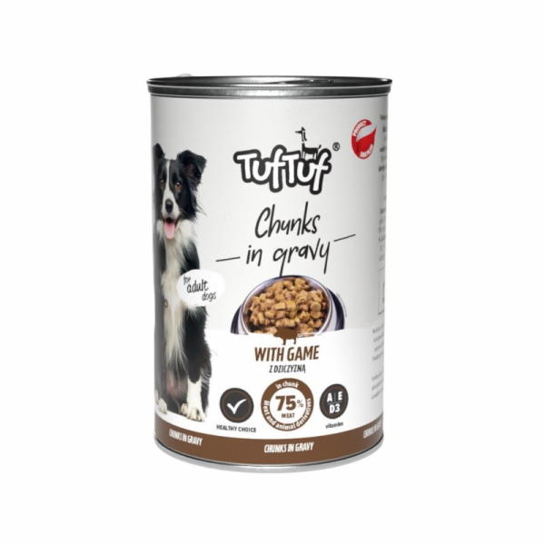 TufTuf Tuf Tuf kousky masa se zvěřinou pro psy konzerva 415g