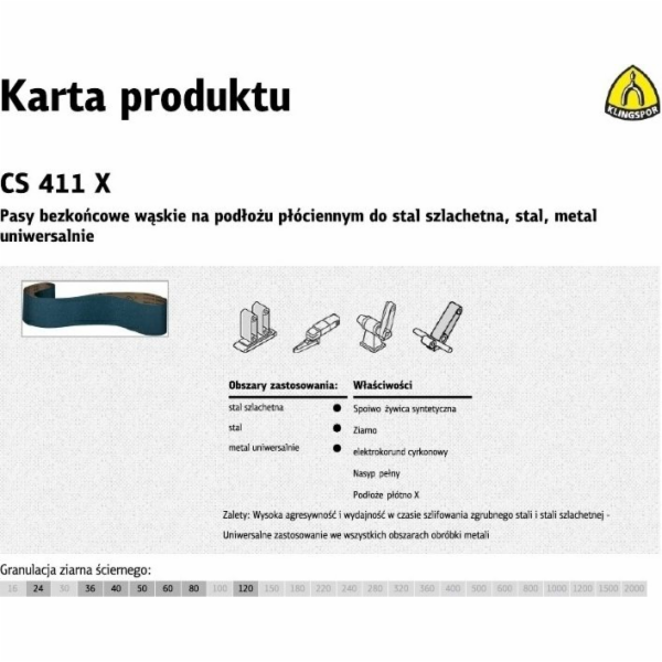 Klingspor Nekonečné řemeny pro elektrické nářadí CS411X o...