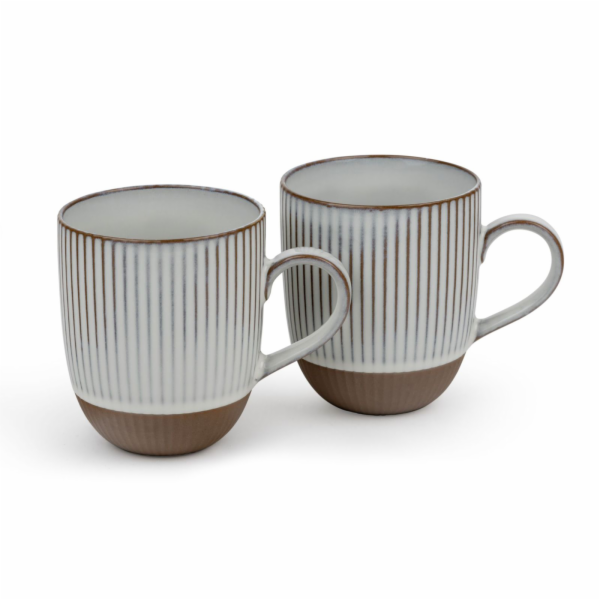 1x2 Bredemeijer Mugs Ingo  450ml Tassen Steingut weiße St...