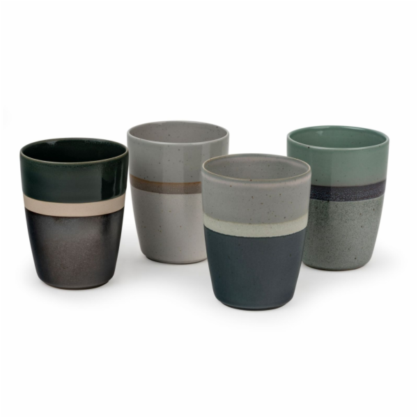 1x4 Bredemeijer Mugs Sven  200ml Mugs Stoneware Stripes 1...