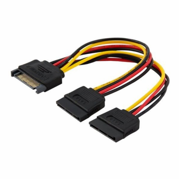 Elmak SATA 15-pin - SATA 15-pin x2, 0,18m, vícebarevný (S...