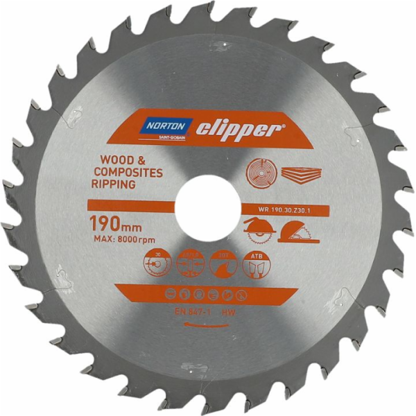 Norton Clipper KRUHOVÁ PILA NORTON 190 mm x 30 mm x 30 oz...
