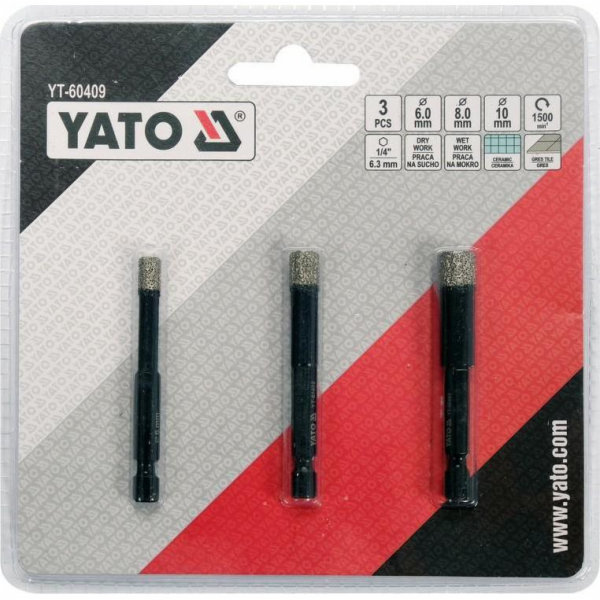 Yato Vrtačka DIAMANTOVÉ VRTÁKY YATO DO KAMENNÉ OBKLADY 3 ...
