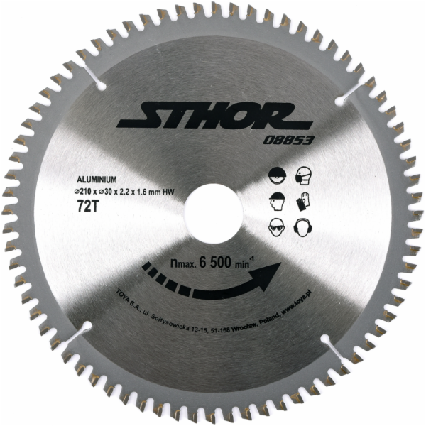 Sthor Kotoučová pila z tvrdokovu na hliník 210x30mm 72z -...