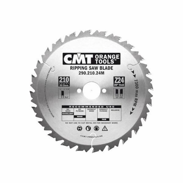 CMT Pila HM 190x30x2,6/1,8 Z=12 podélný řez (290.190.12M)