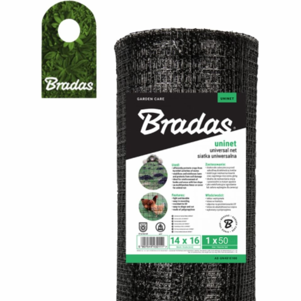 Bradas UNINET univerzální síť 40g/m2 oka 14x16mm 50 x 1 m...