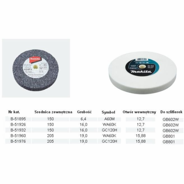 Makita brusný kámen WA60K 150x16x12,7mm (MB-51926)