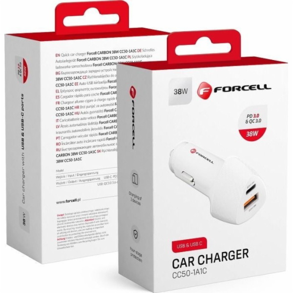 ForCell Nabíječka FORCELL CARBON autonabíječka typu C 3.0...