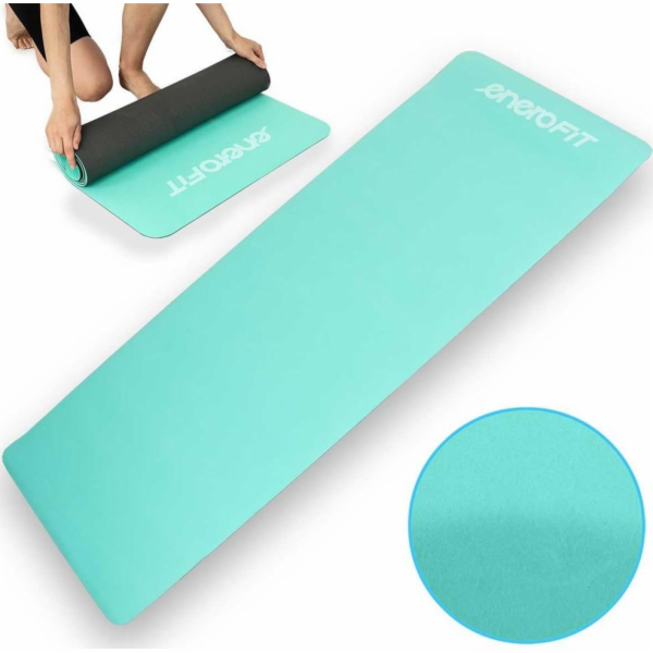 NoName TPE podložka na jógu a fitness, mátově šedá