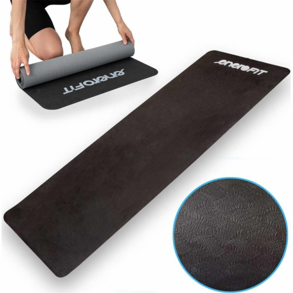NoName TPE podložka na jógu a fitness černá a šedá
