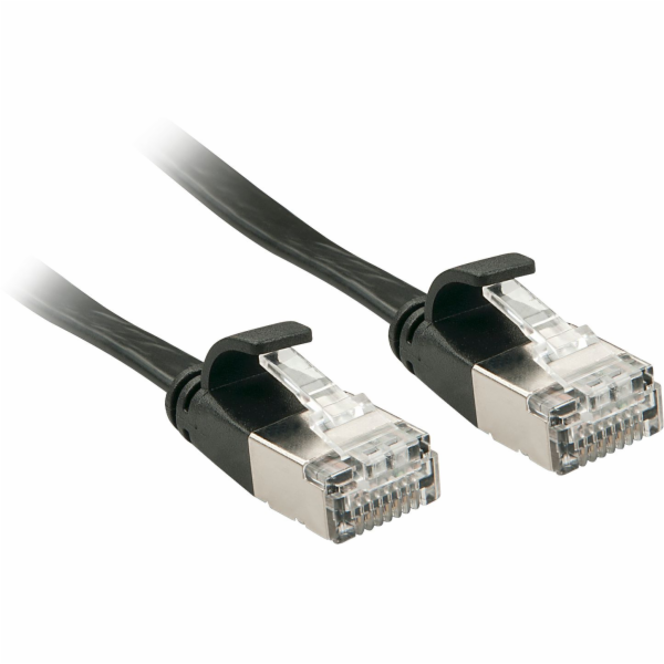 Lindy Patchcord plochý Cat.6A, U/FTP, černý, 1m (47481)